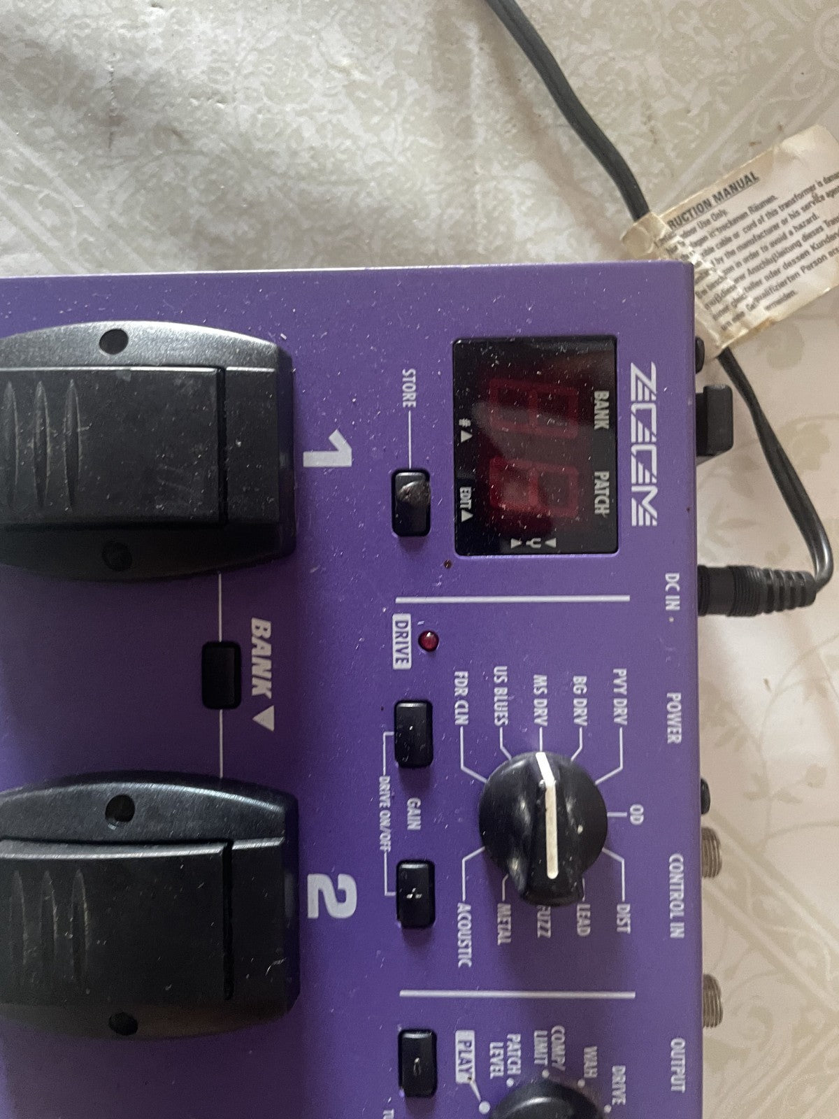 Zoom GFX-1 Guitar Multi-Effects Pedal Board - Working - With Power Supply