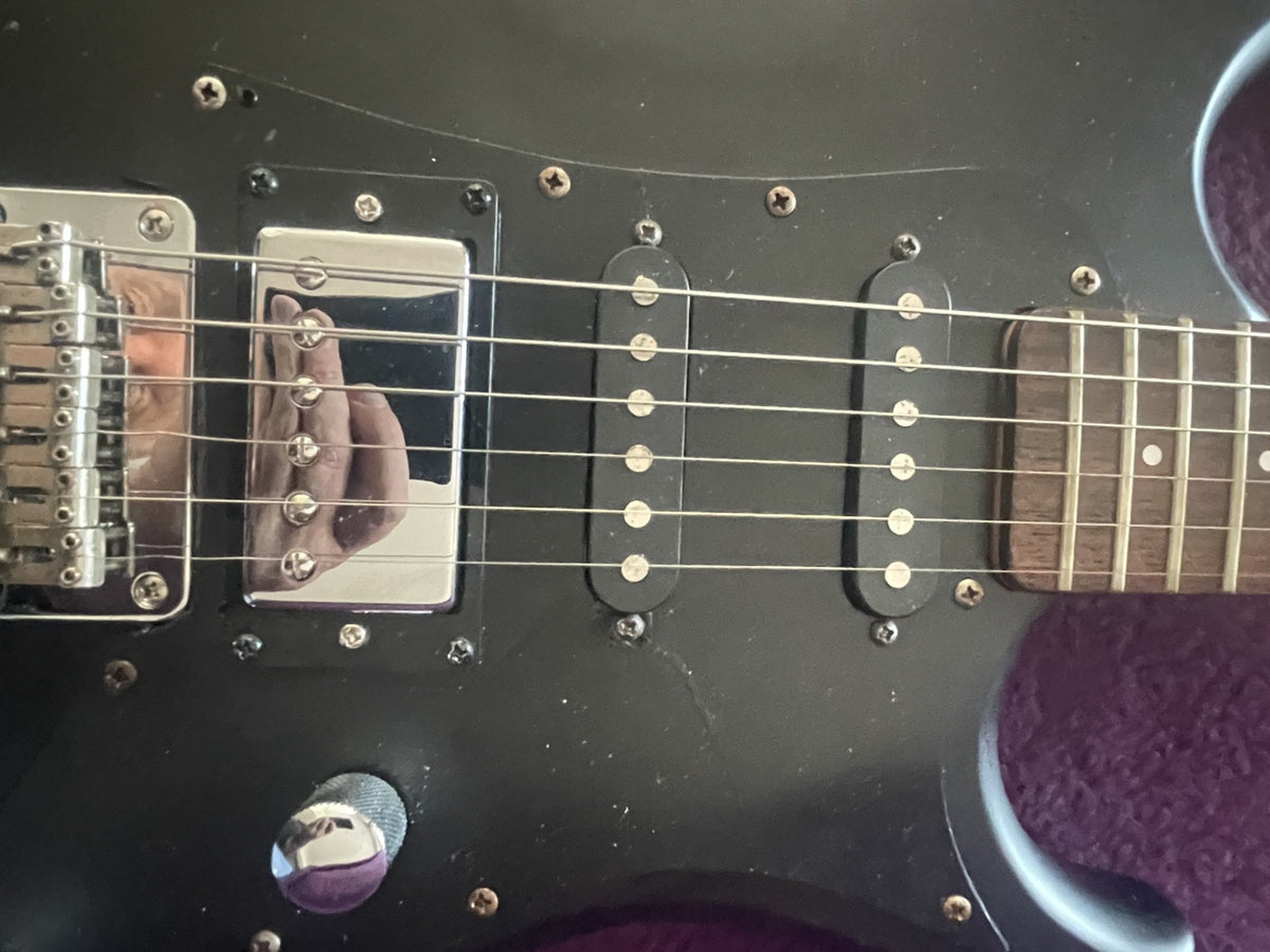Vintage 1986 Aria Pro II 'The Cat' - MIJ - Electric Guitar HSS Hardtail Black