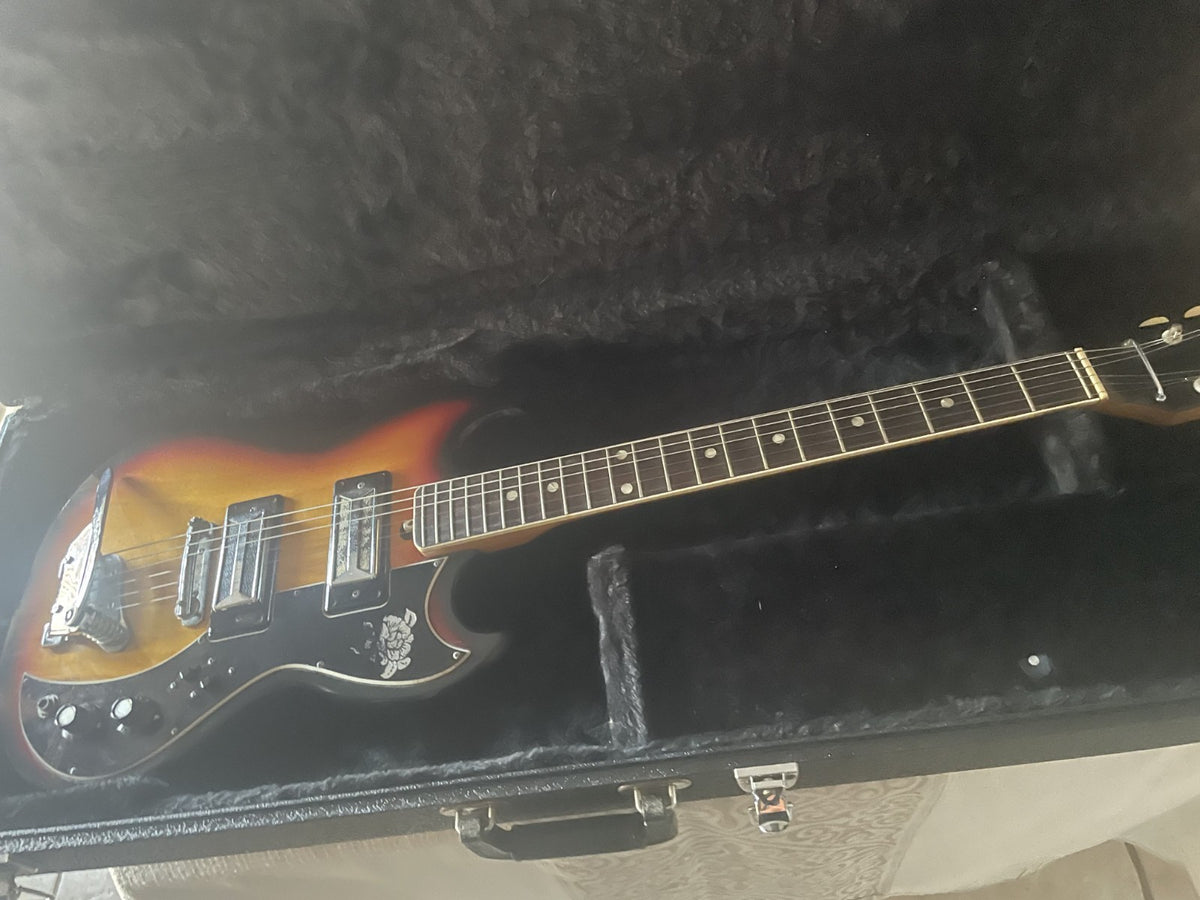 Vintage Kay K-2T SG Electric Guitar - 1970s Sunburst - With Gig Bag
