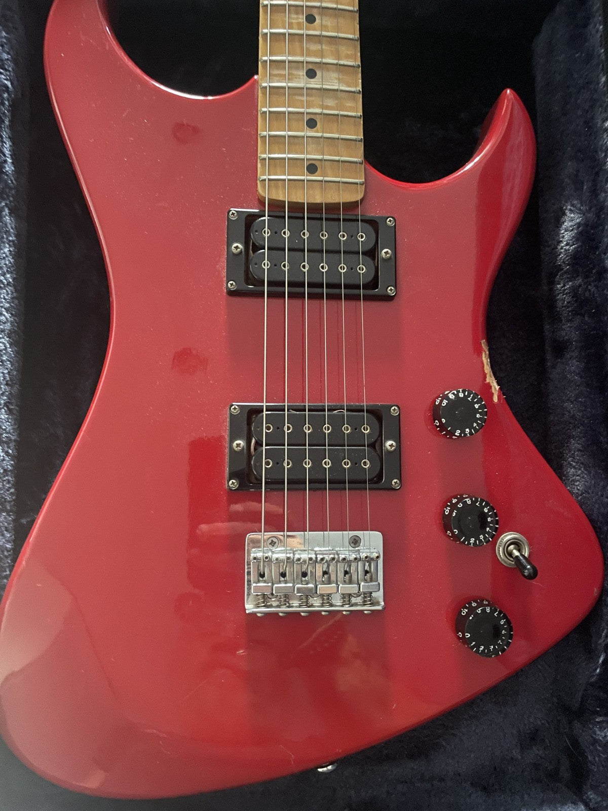 Vox Custom 21 Strat Style Guitar Made In Japan 1984 Matsumoku HH Red W/ Case