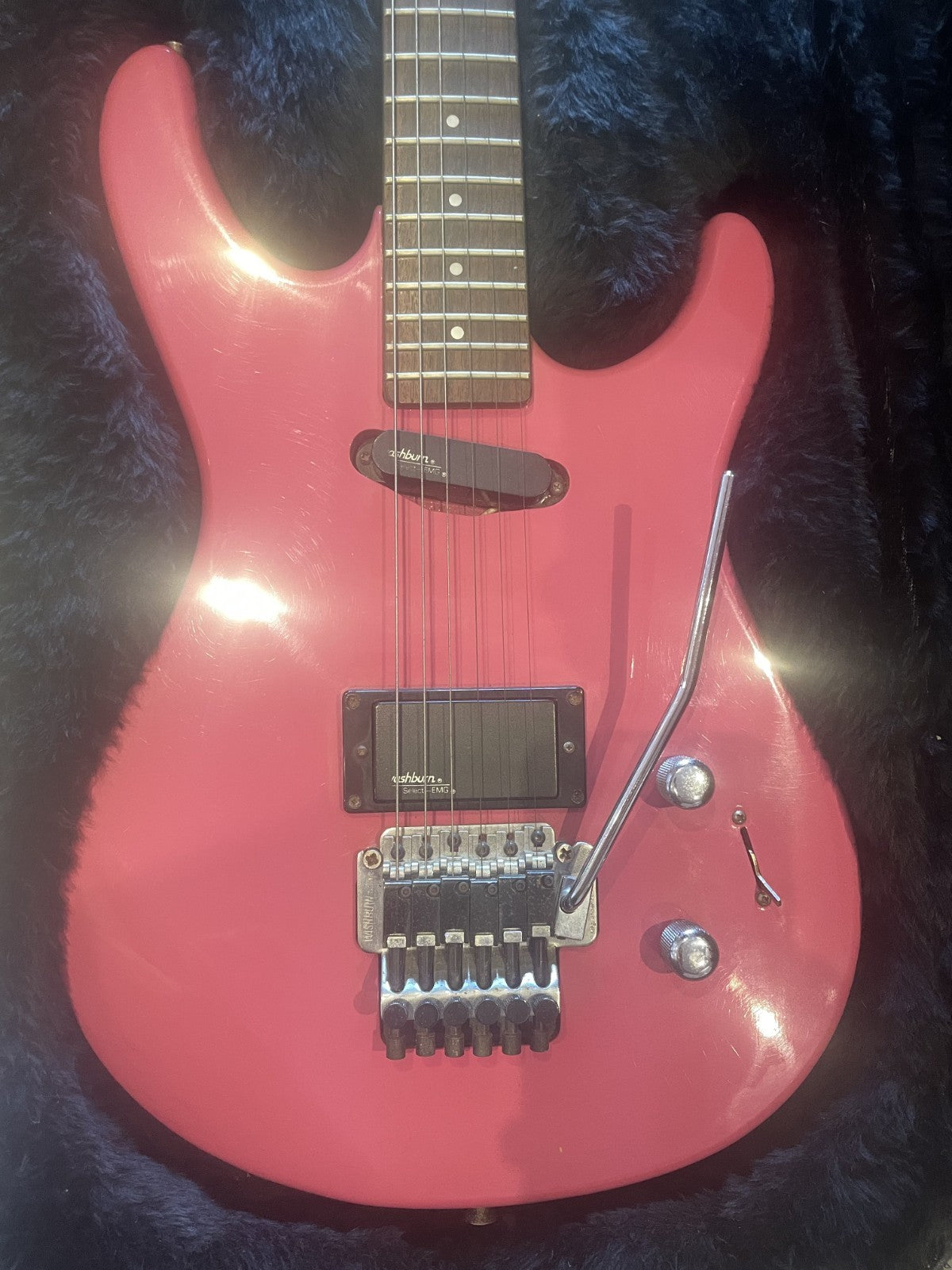Vintage 1987 Washburn G-4 G-IV Pink MIJ Electric Guitar Floyd Rose 22 Fret 80s