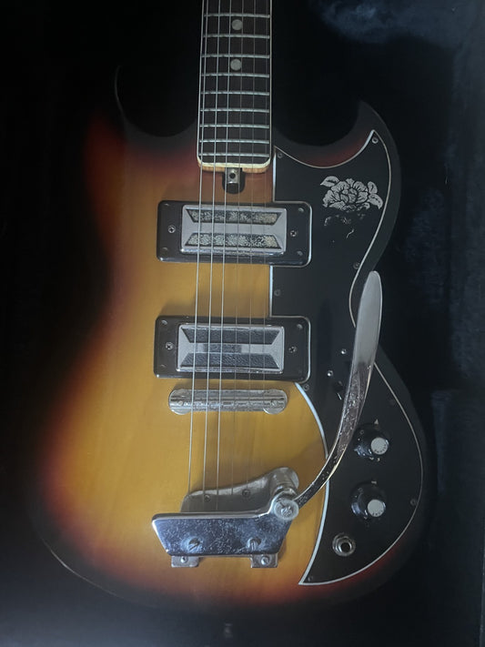 Vintage Kay K-2T SG Electric Guitar - 1970s Sunburst - With Gig Bag